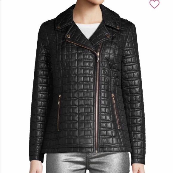 KATE SPADE QUILTED NOTCH LAPEL BLACK PUFFE…